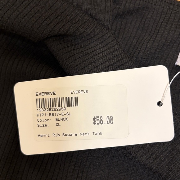 Evereve Henri Rib black square neck tank size XL NWT - Picture 3 of 7